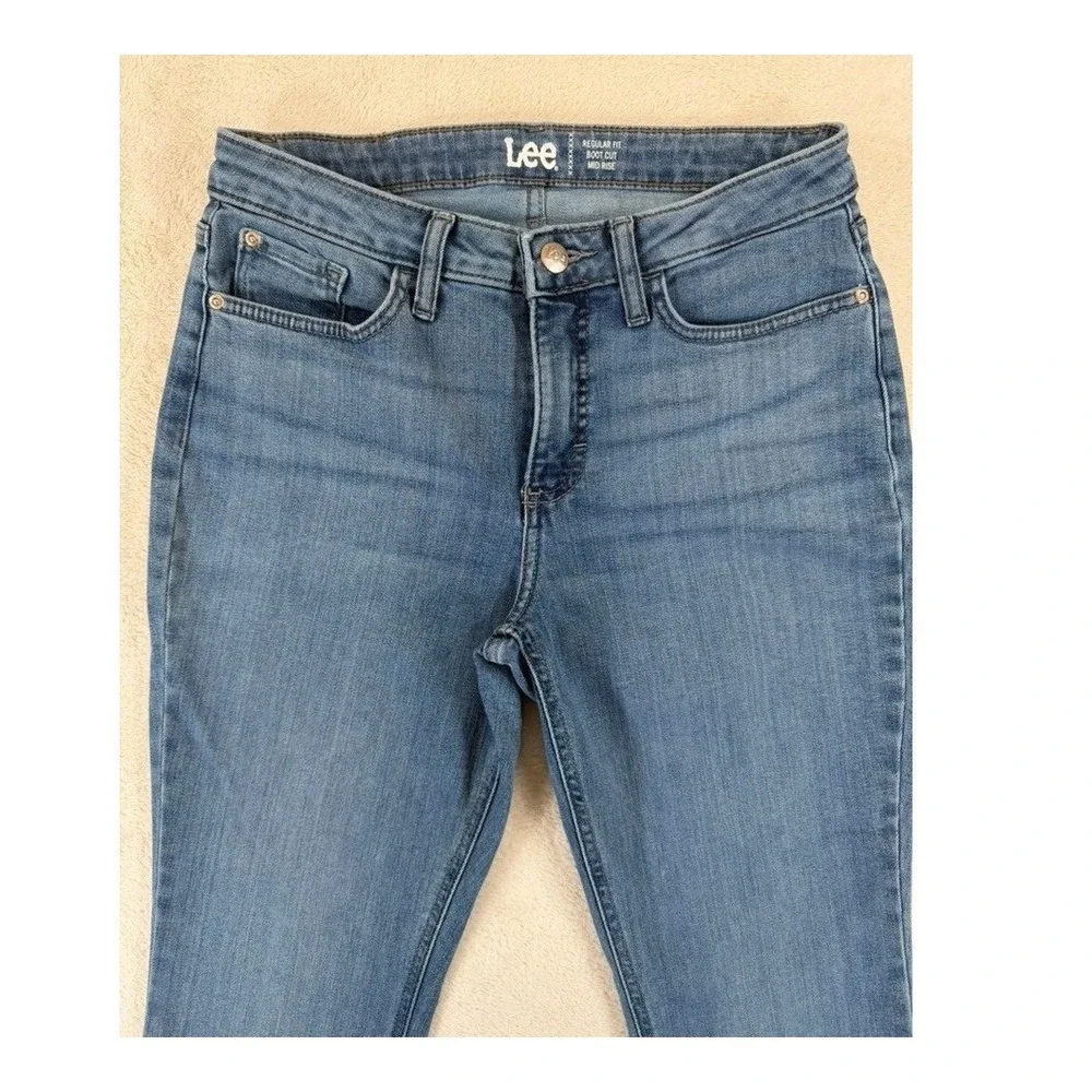 Lee Regular Fit Bootcut Jeans Medium‎ Wash Mid Rise Denim Womens 6M 28x30